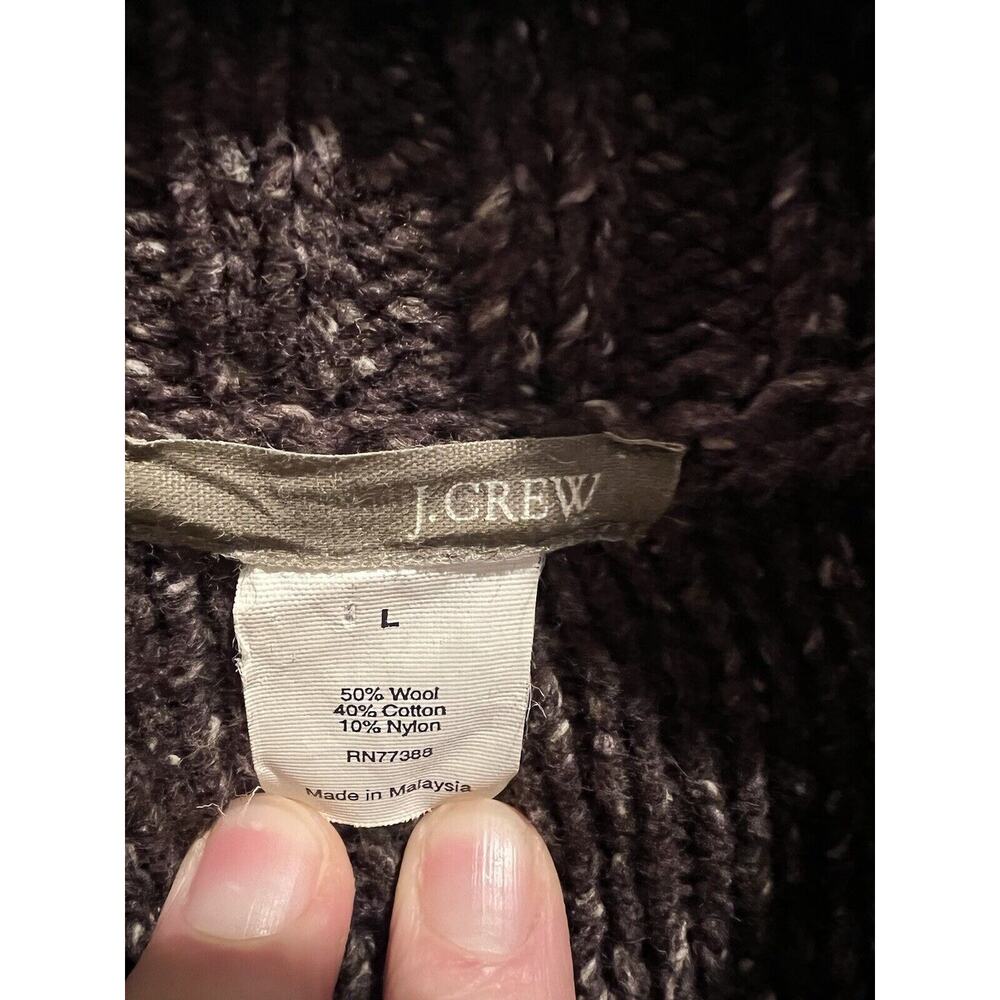 J.Crew Cardigan Sweater Wool Blend Shawl Collar 7 Button Size Large - Picture 4 of 13